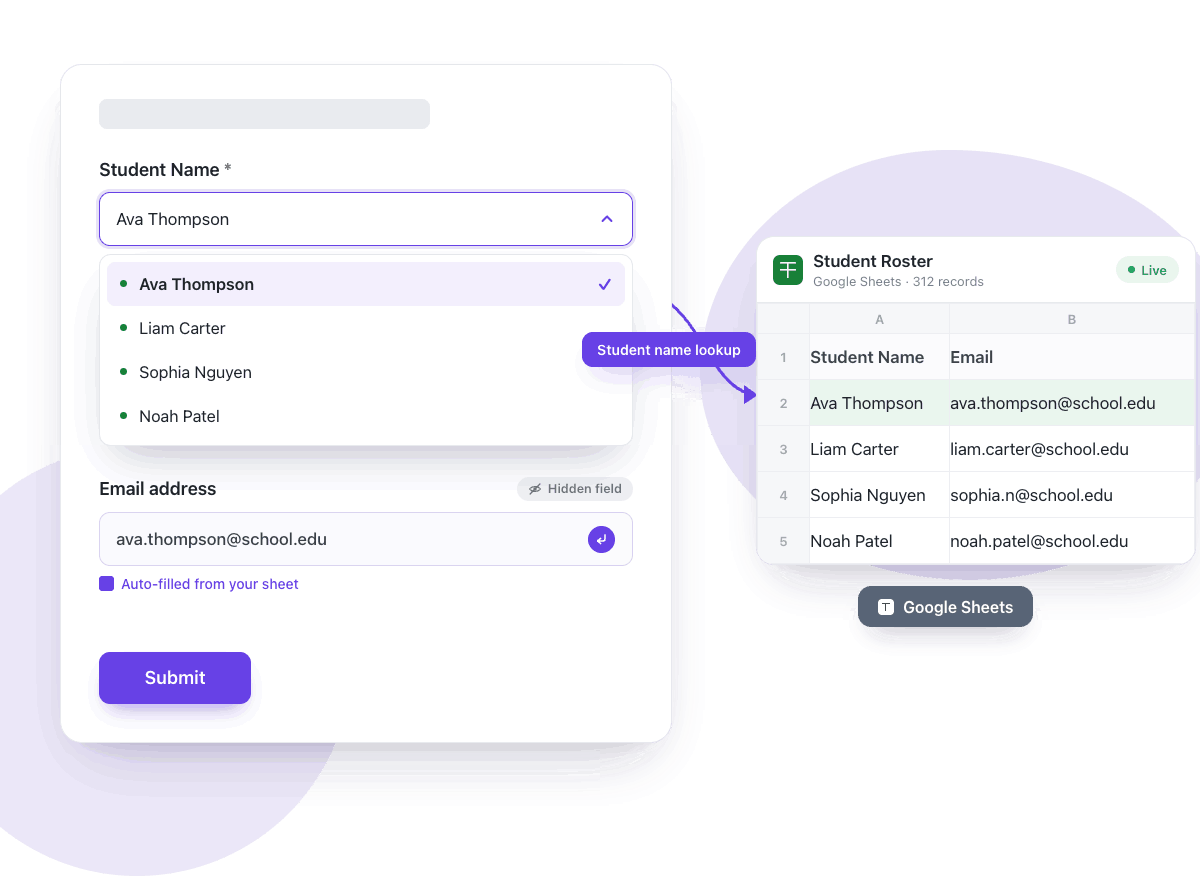 Lookup from Google Sheets